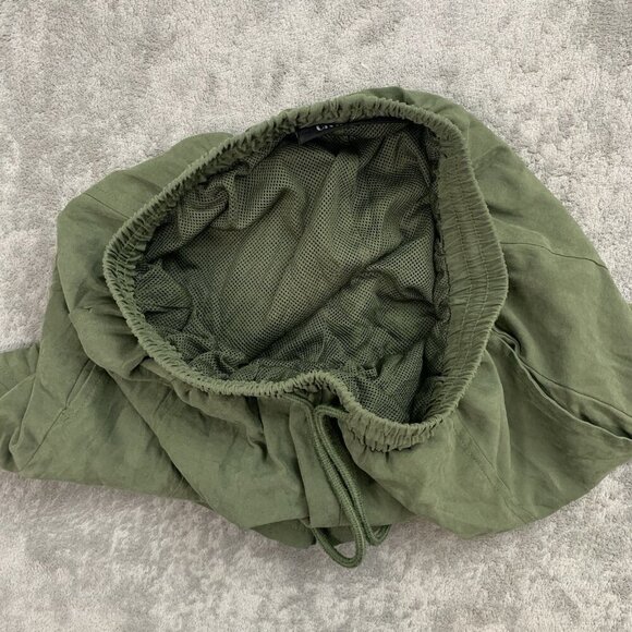 Civil Regime Shorts Mens Small Faux Suede Military Green Logo Athleisure Casual - Picture 7 of 13